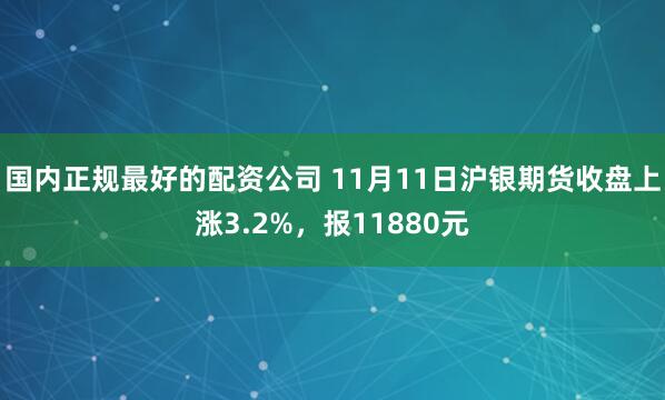 国内正规最好的配资公司 11月11日沪银期货收盘上涨3.2%，报11880元