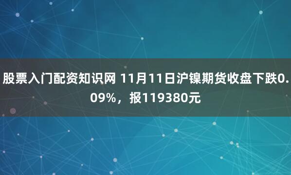 股票入门配资知识网 11月11日沪镍期货收盘下跌0.09%，报119380元